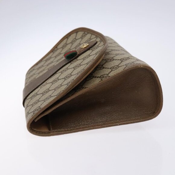 GUCCI GG Canvas Web Sherry Line Clutch Bag Beige Red - Picture 5 of 15